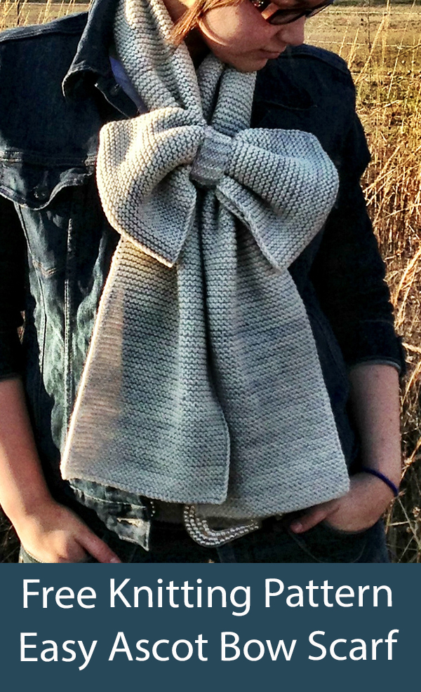 Free Knitting Pattern Easy Ascot Bow Scarf