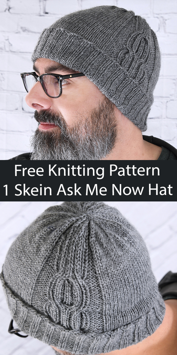 Free Hat Knitting Pattern Ask Me Now Hat One Skein