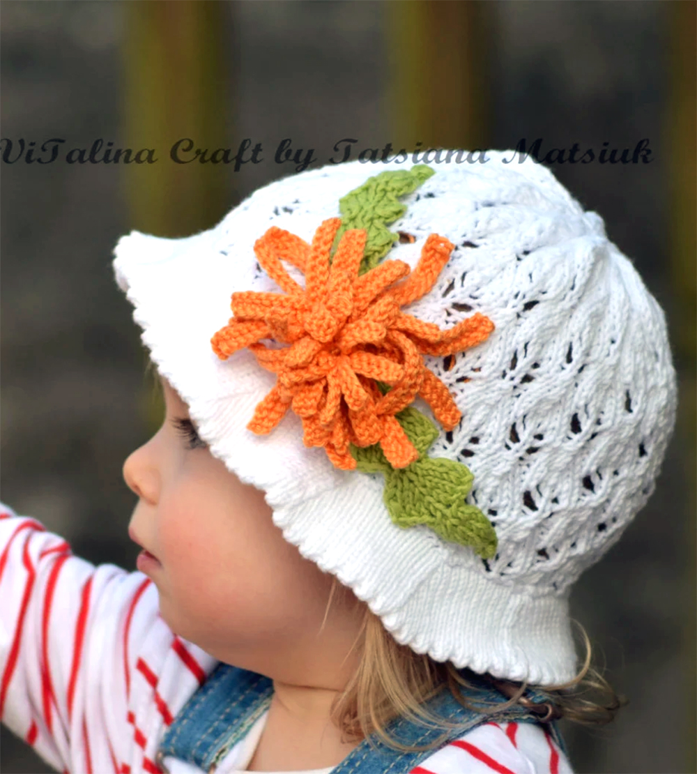 Knitting Pattern for Aster Flower Panama Hat