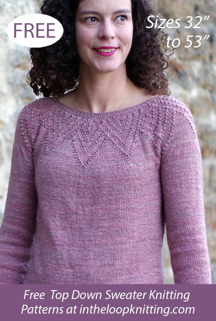 Free Woman's Top Down Sweater Astrantia Knitting Pattern