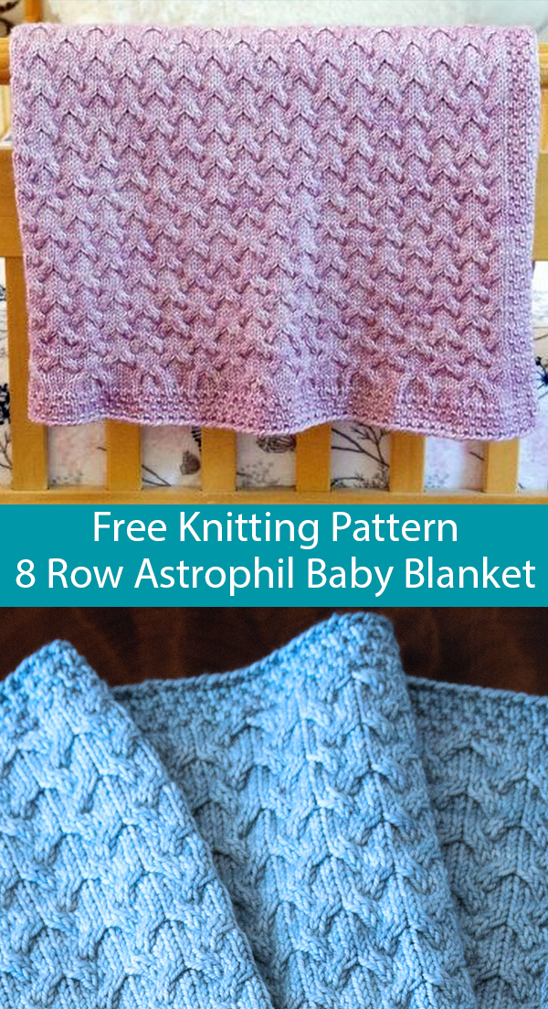 Free Knitting Pattern for 8 Row Repeat Astrophil Baby Blanket