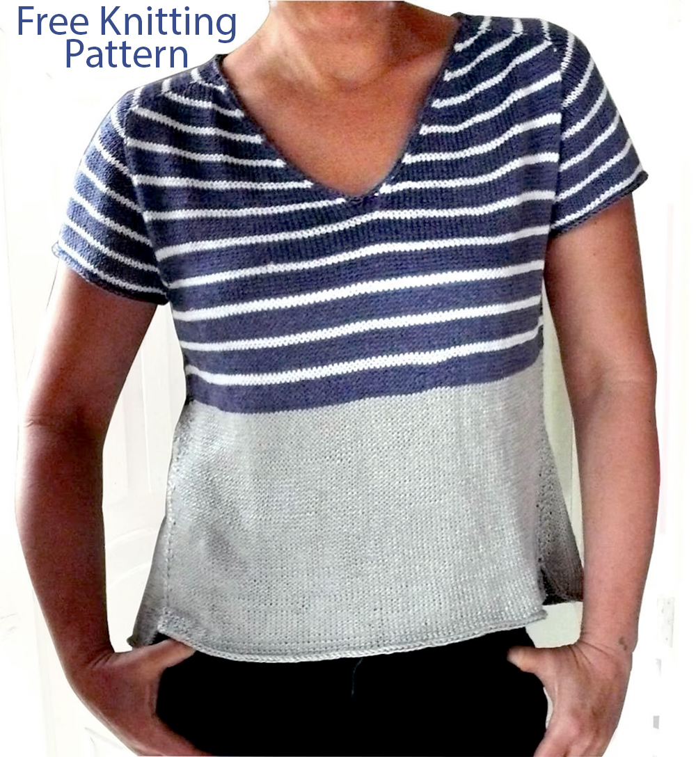 Free Top Knitting Pattern At the Seaside Tee