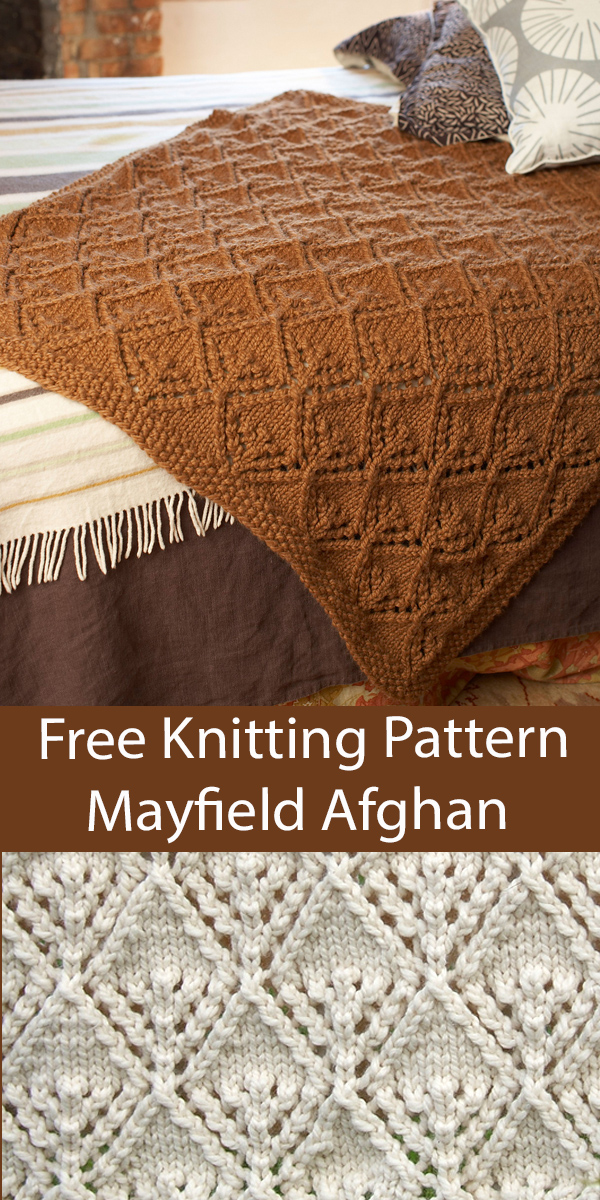 Free Blanket Knitting Pattern Mayfield Autumn Lace Afghan
