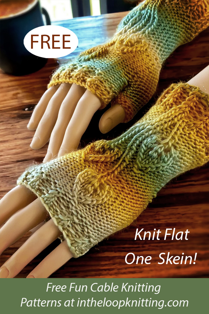 Free Autumn Leaf Half Gloves Knitting Pattern