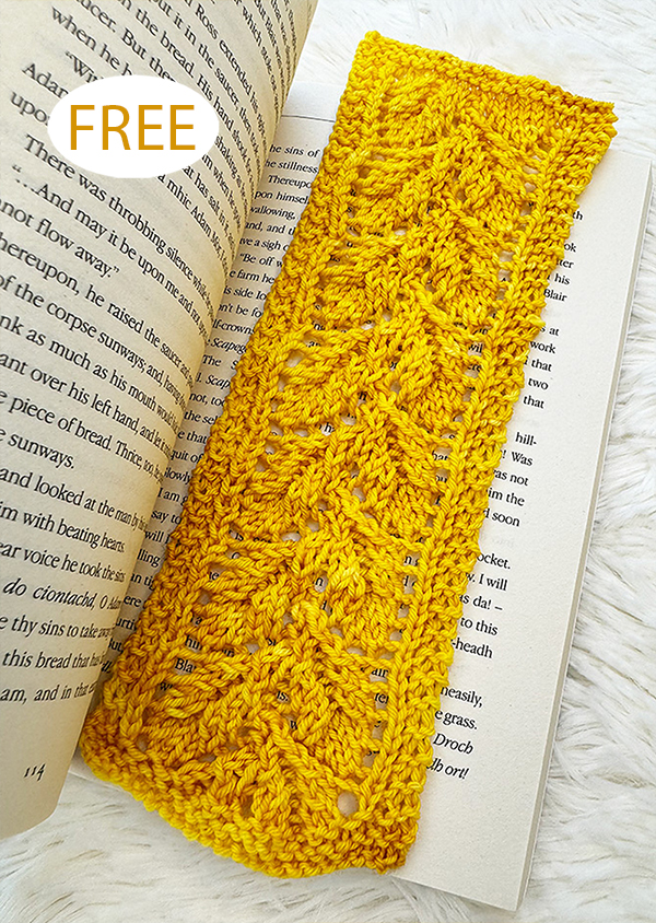 Free Knitting Pattern Autumn Leaves Bookmark