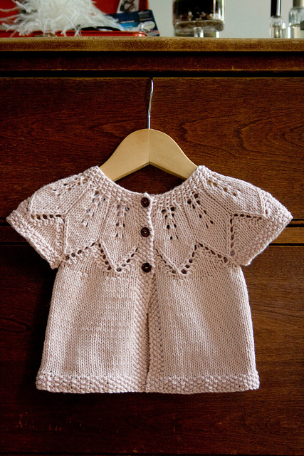 Free knitting pattern for Autumn Leaves baby cardigan sweater and more baby cardigan knitting patterns