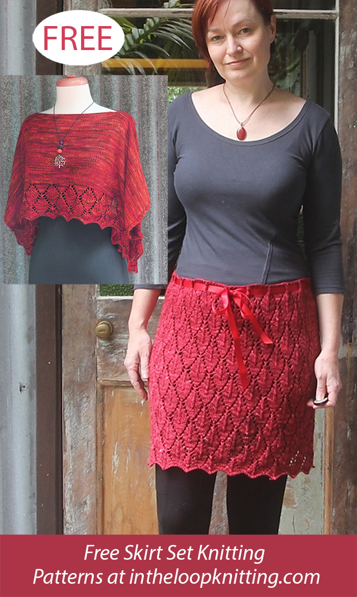 Autumn Leaves  Skirt and Top Knitting Pattern Set