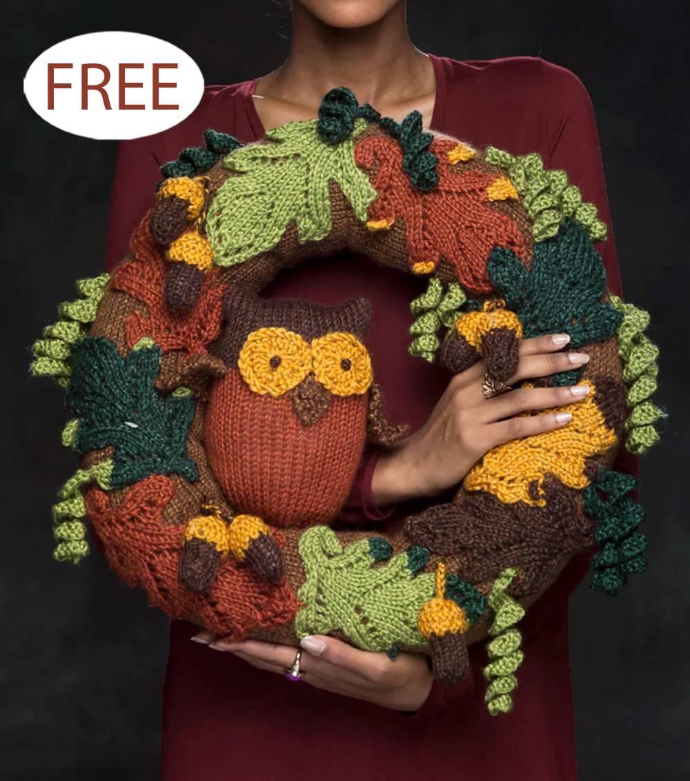 Free Autumn Leaves Wreath Knitting Pattern