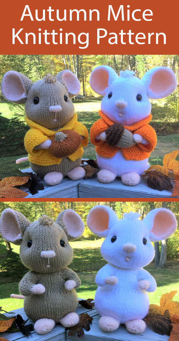 Knitting Pattern for Autumn Mice Amigurumi
