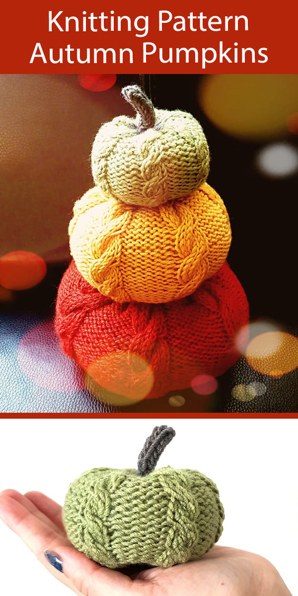 Cable Pumpkins Knitting Pattern