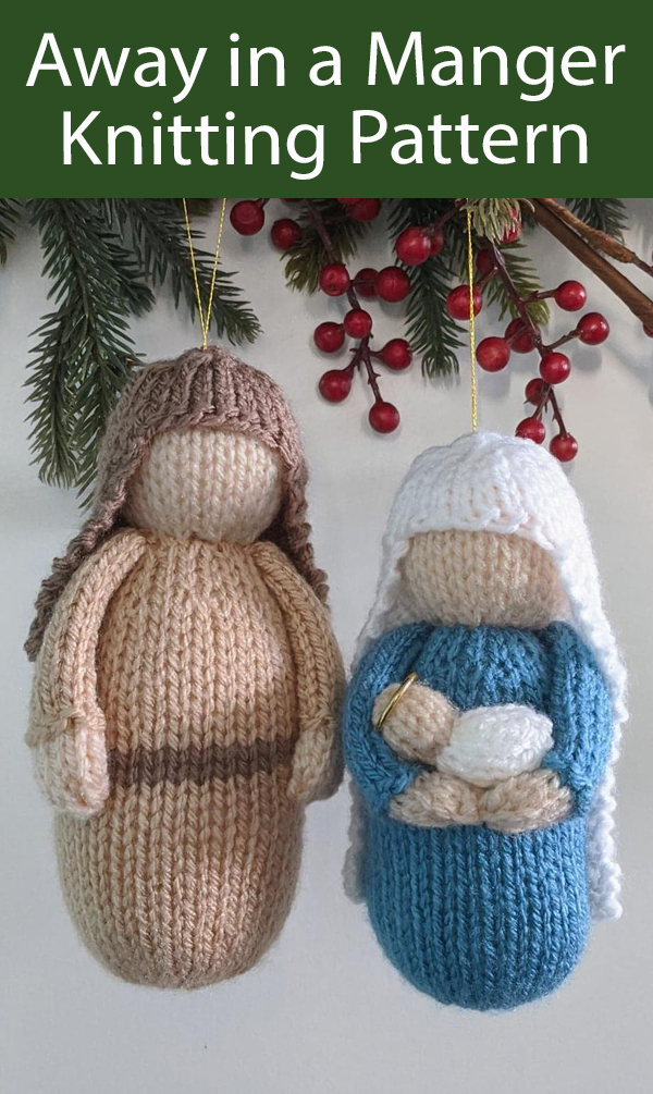 Christmas Ornament Knitting Pattern Nativity Away in a Manger