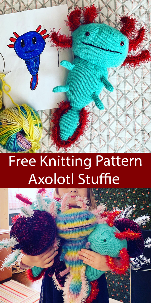 Free Knitting Pattern Axolotl Salamander Toy