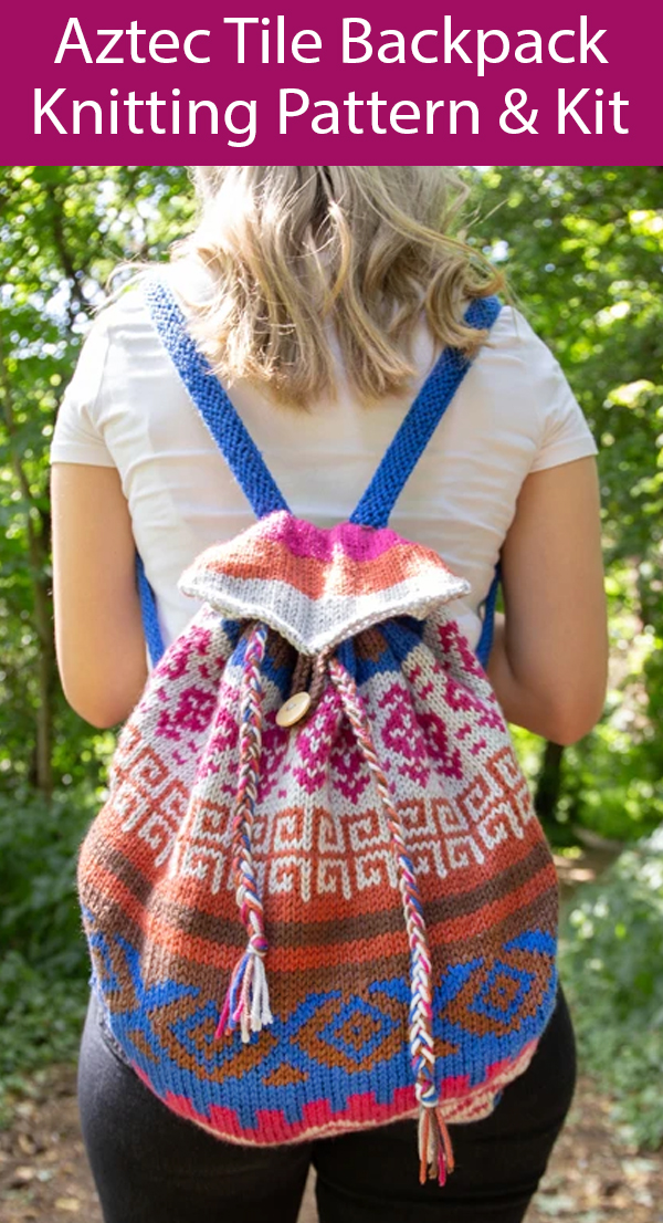 Knitting Pattern for Aztec Tile Backpack