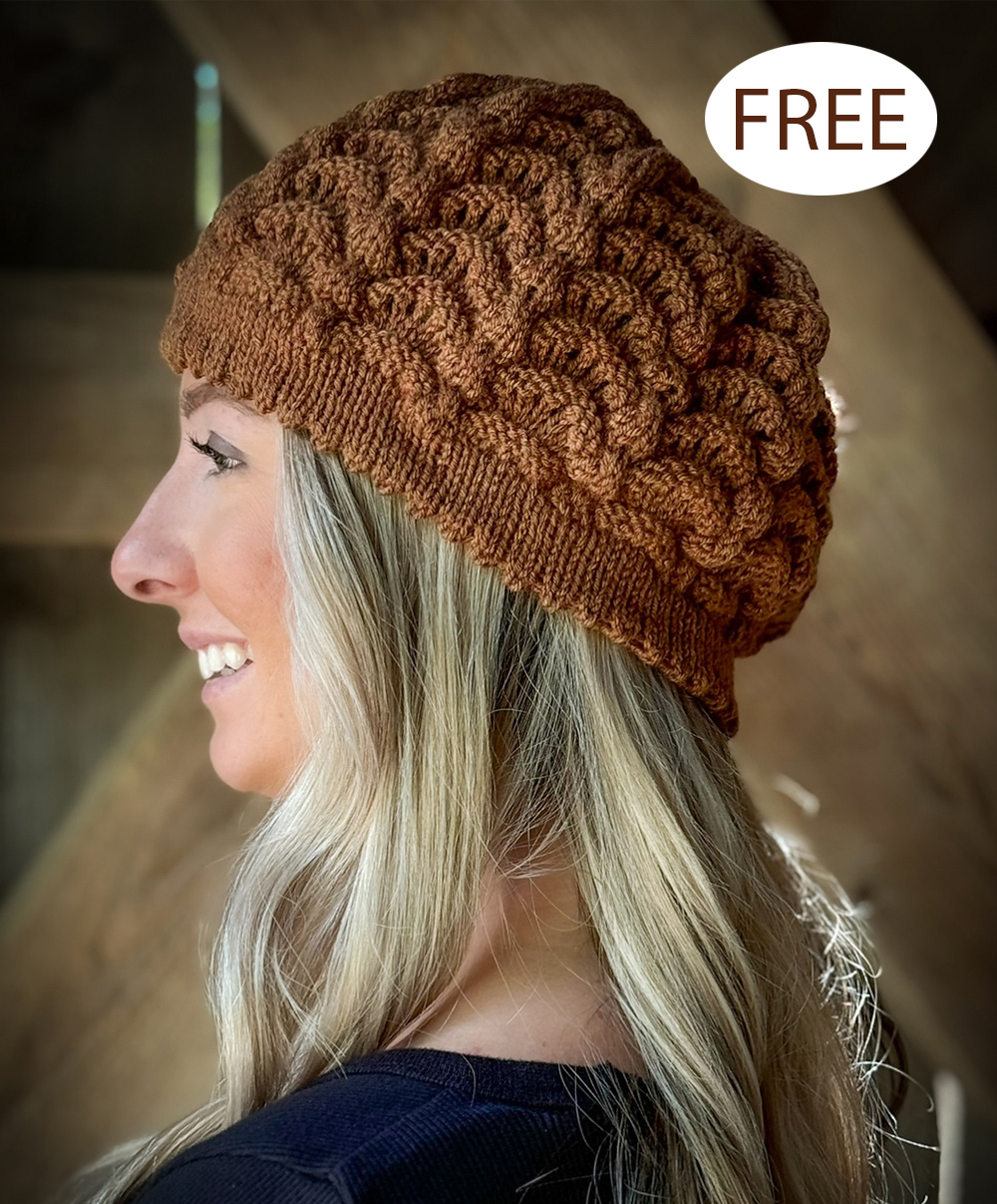 Free Hat Knitting Pattern Fan Shell Hat