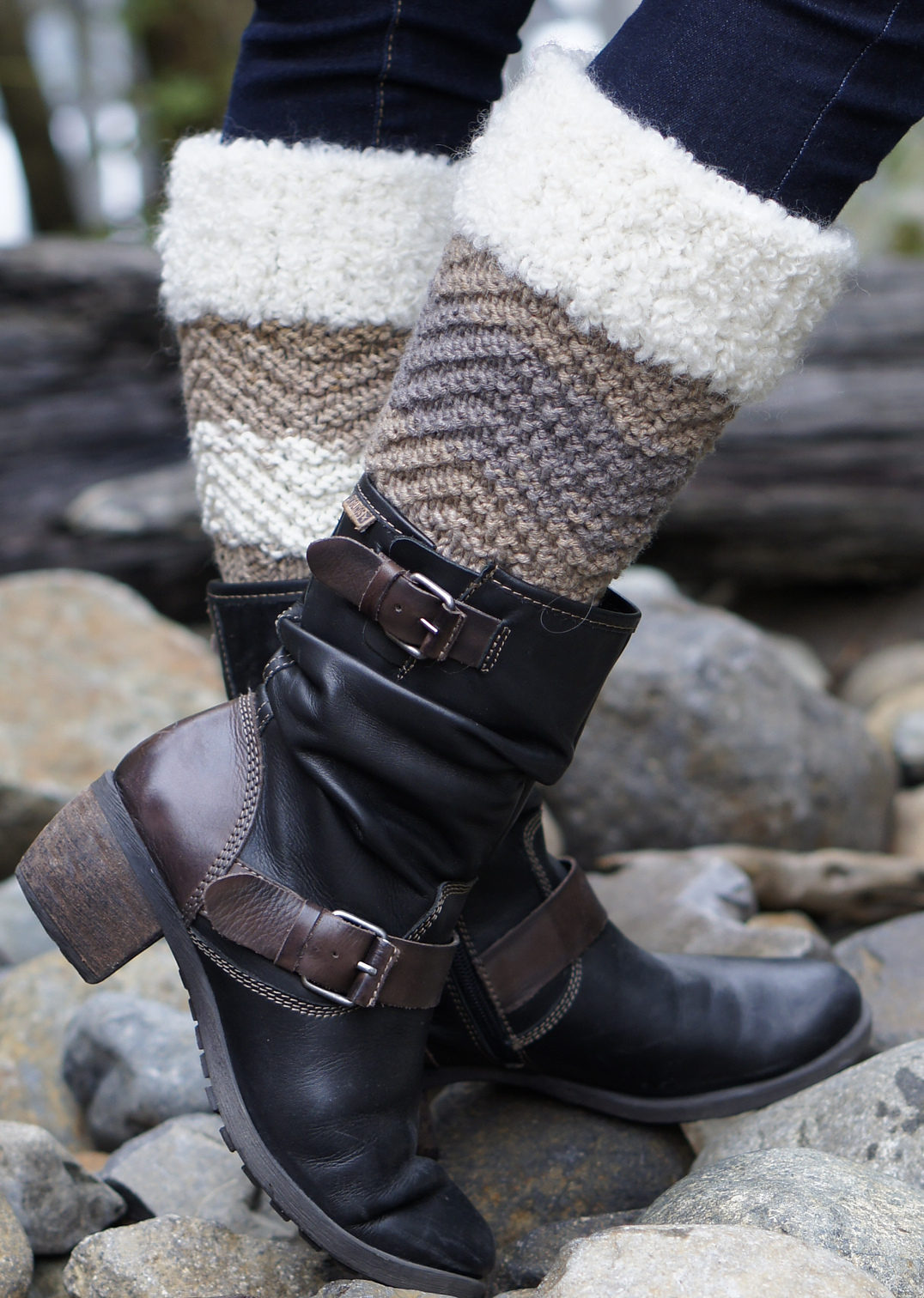 Free Knitting Pattern for Baa Baa Boot Cuffs