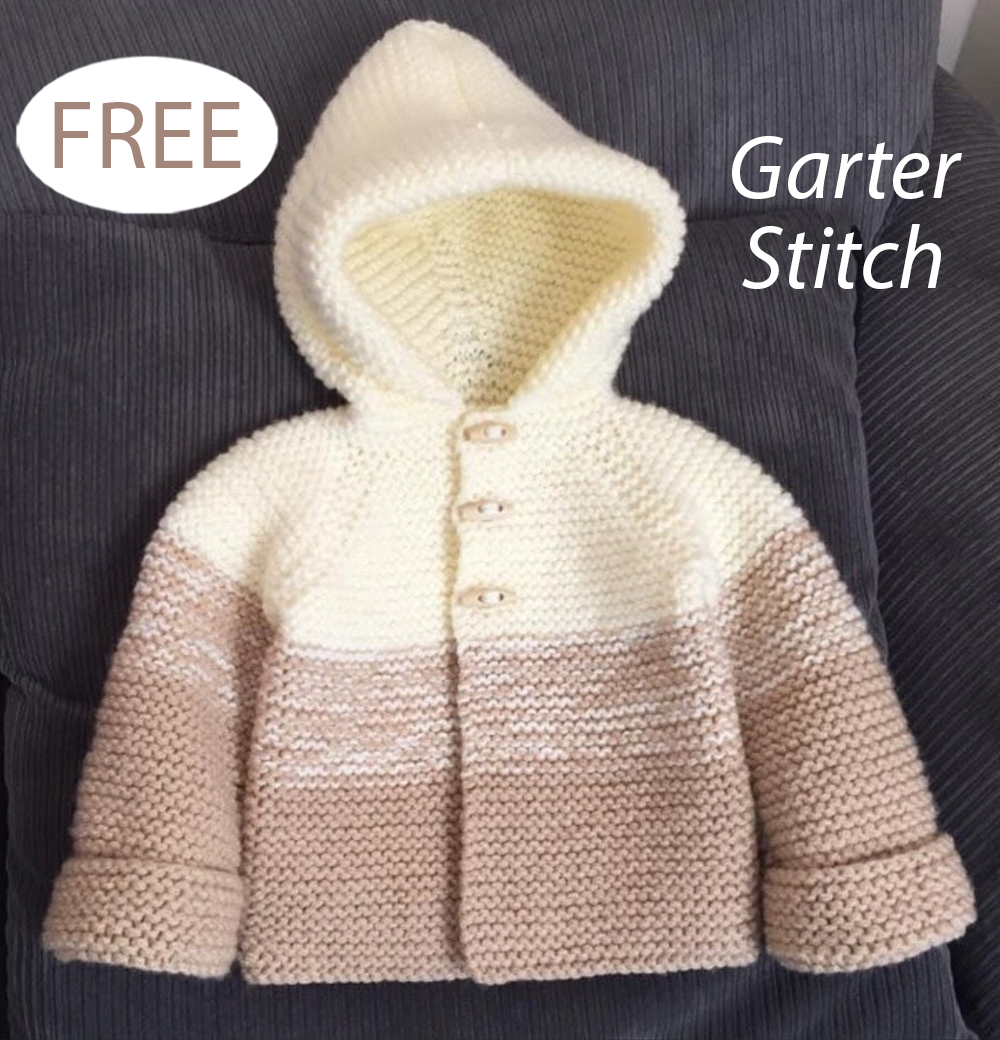 Garter Stitch Babbity Chunky Hooded Jacket Knitting Pattern 