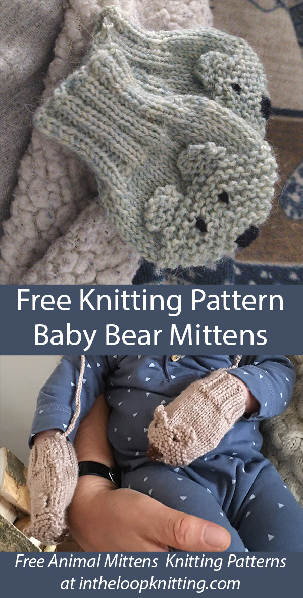 Free Baby Bear Mittens Knitting Pattern