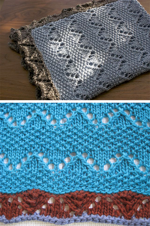 Free Knitting Pattern for Lacy Zigzag Baby Blanket