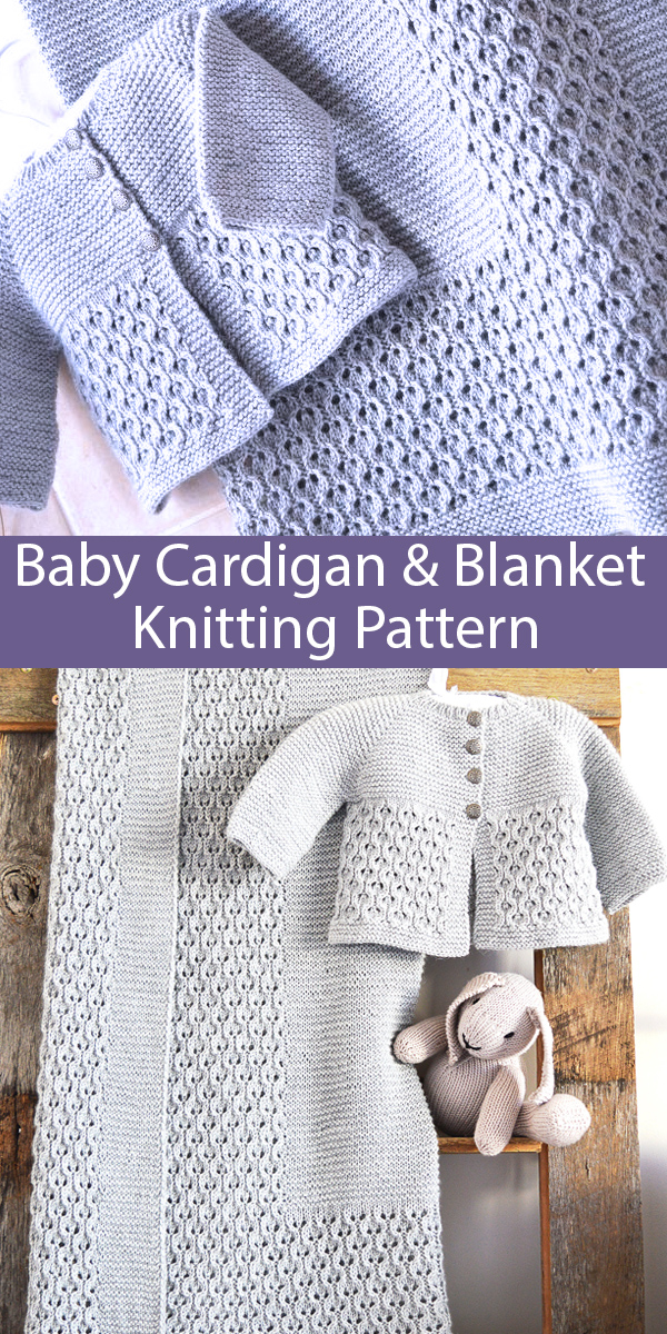 Knitting Pattern for Baby Blanket & Jacket Matching Set