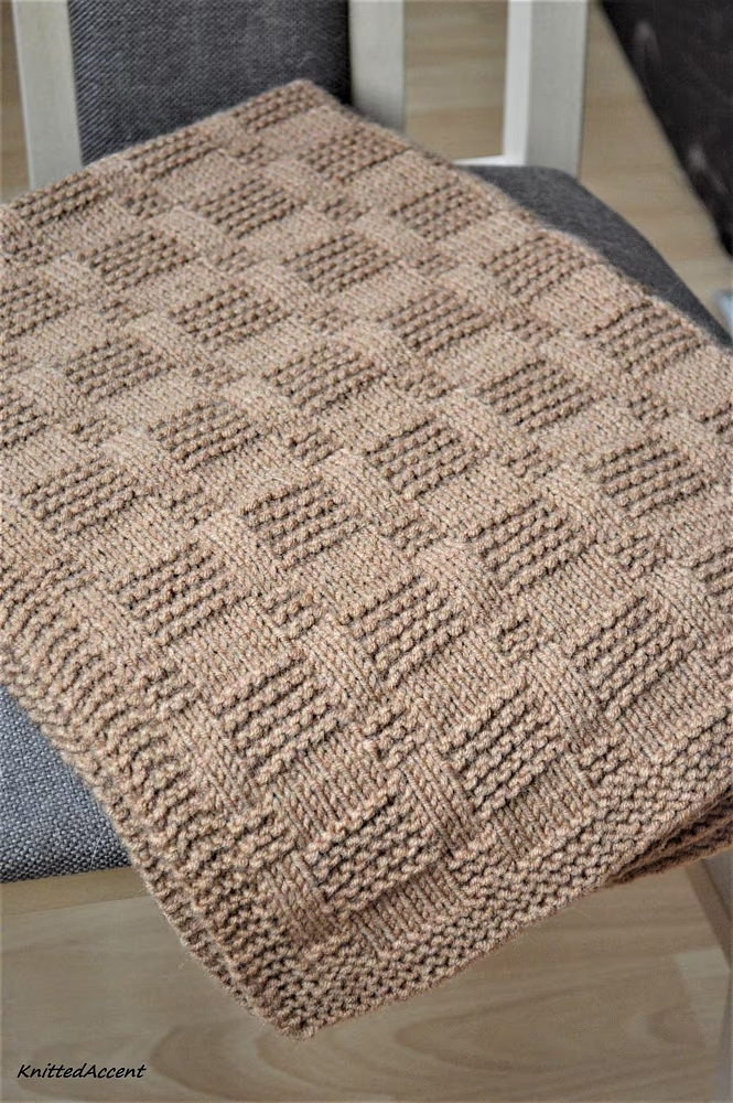 Block Texture Blanket Knitting Pattern