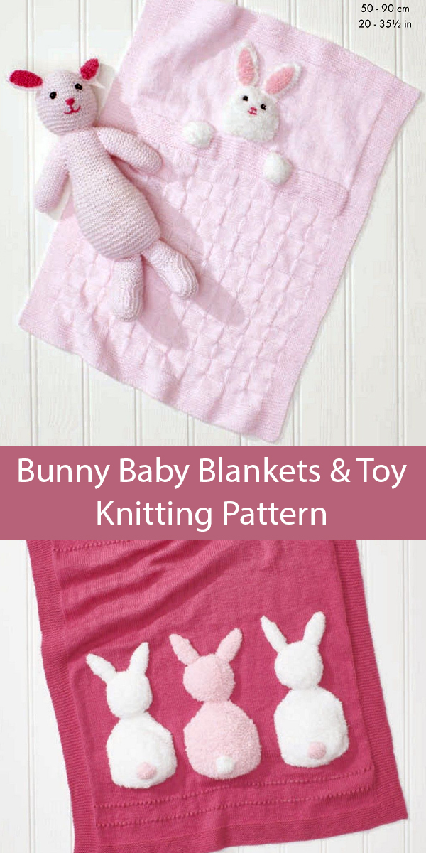 Baby Blankets and Bunny Rabbit Toy Knitting Pattern King Cole 4006