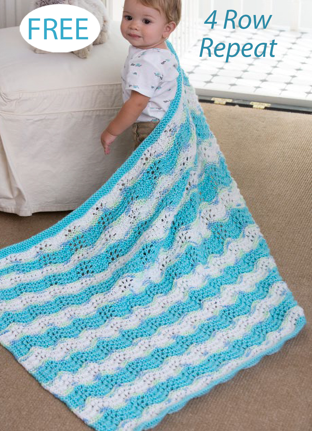 Free Baby Boy Chevron Blanket Knitting Pattern