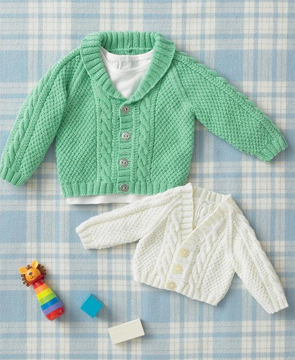 Knitting Pattern for Baby Raglan Cardigans Sirdar 4884