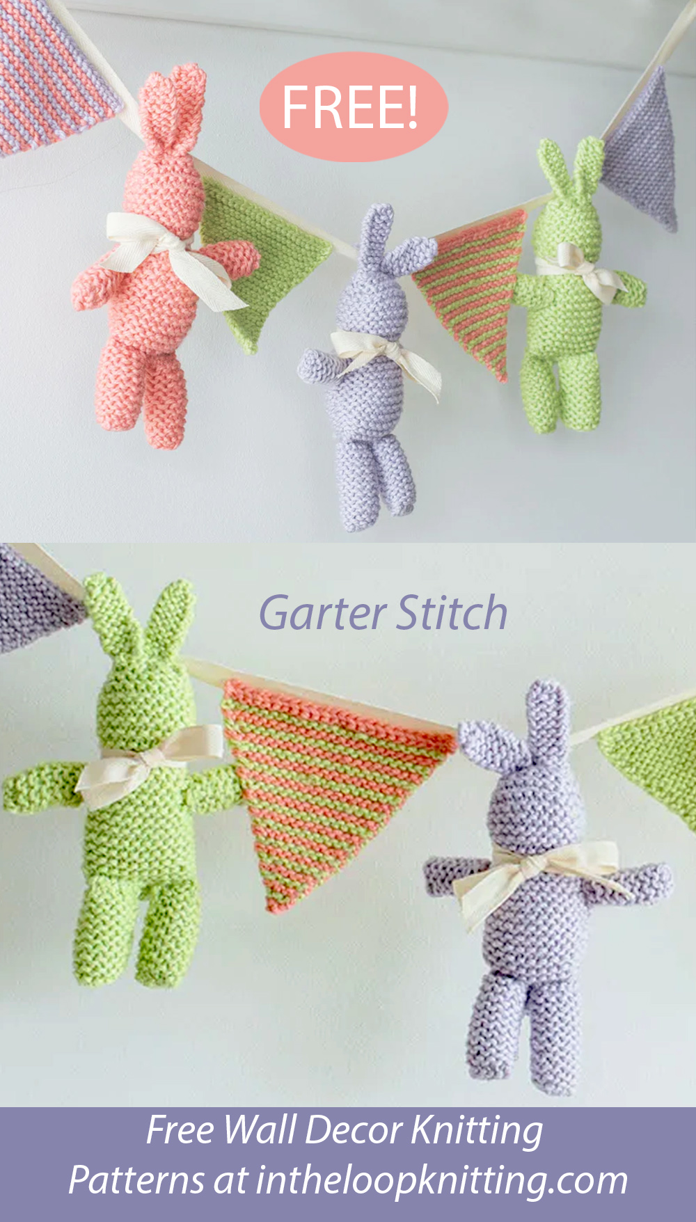 Free Baby Bunny and Bunting Knitting Pattern