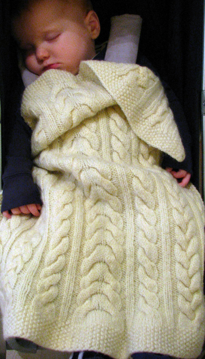 Free Knitting Pattern for Baby Cable Blanket