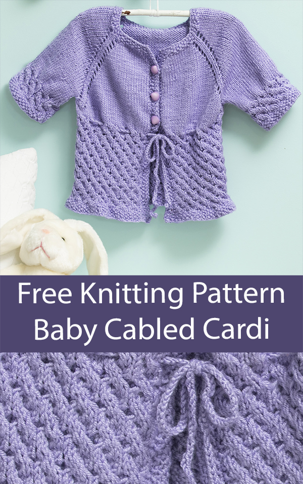 Free Baby Cardigan Knitting Pattern Baby Cabled Cardi