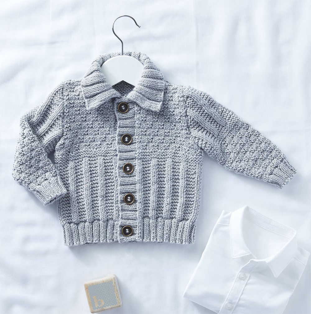 Knitting Pattern for Collared Baby Cardigan