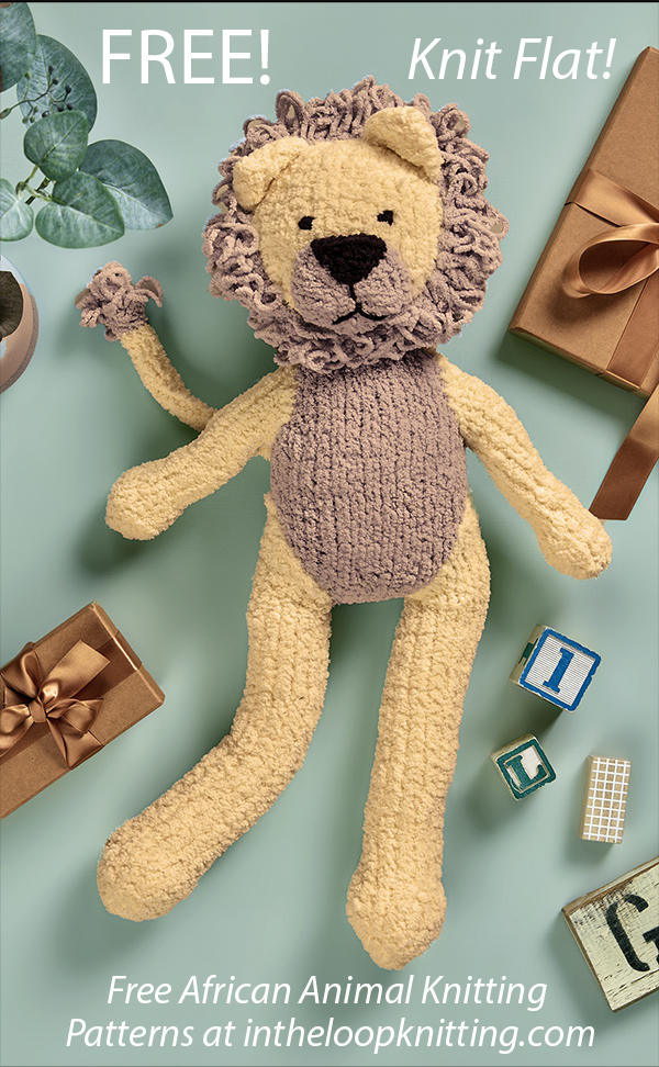 Free Lion Knitting Pattern Baby Chenille Toy Lion