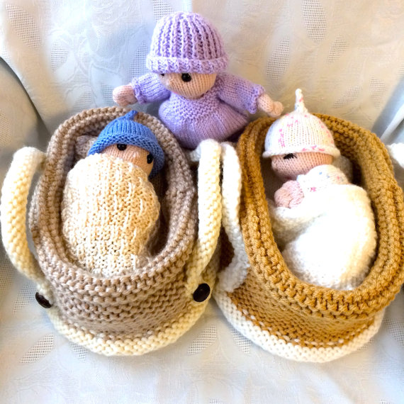 Knitting pattern for Baby Doll in Crib and more stash buster knitting patterns