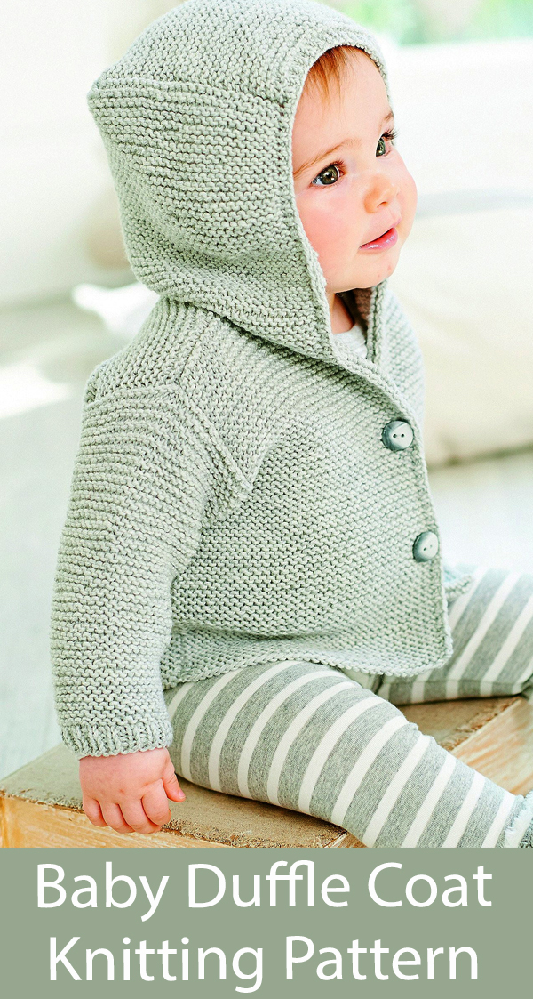 Baby Duffle Coat Knitting Pattern Hooded Jacket
