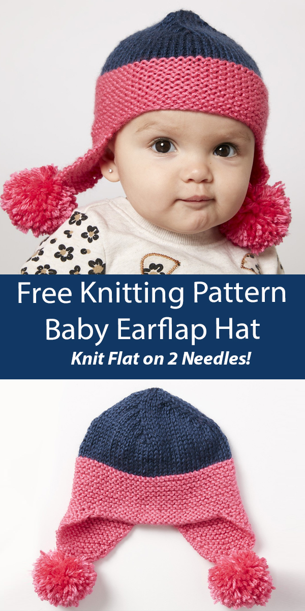 Baby Earflap Hat Knitting Pattern Knit Flat