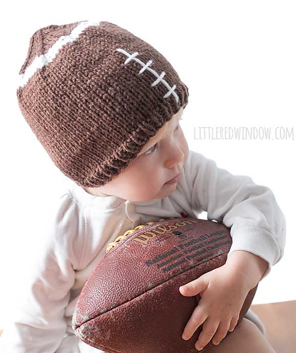 Baby Football Hat Free Knitting Pattern
