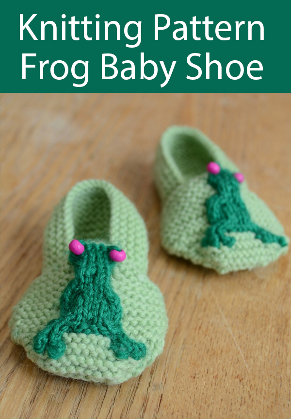 Knitting pattern for Frog Baby Shoes