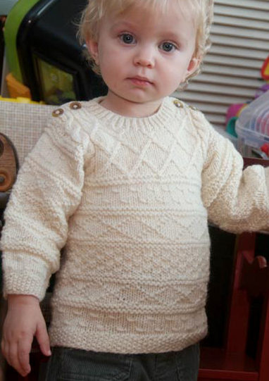 Free Knitting Pattern for Baby Gansey Sweater