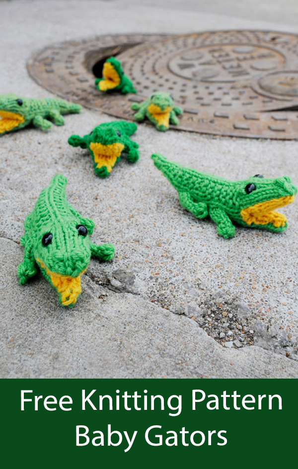 Free Alligator Toy Knitting Pattern Baby Gators