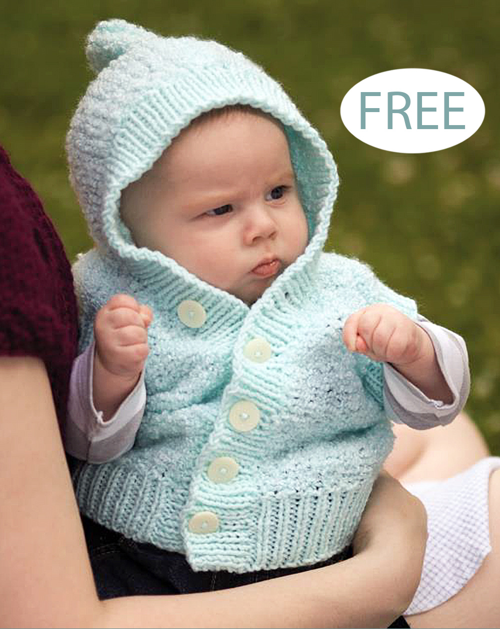 Free Baby Hooded Vest Knitting Patterns