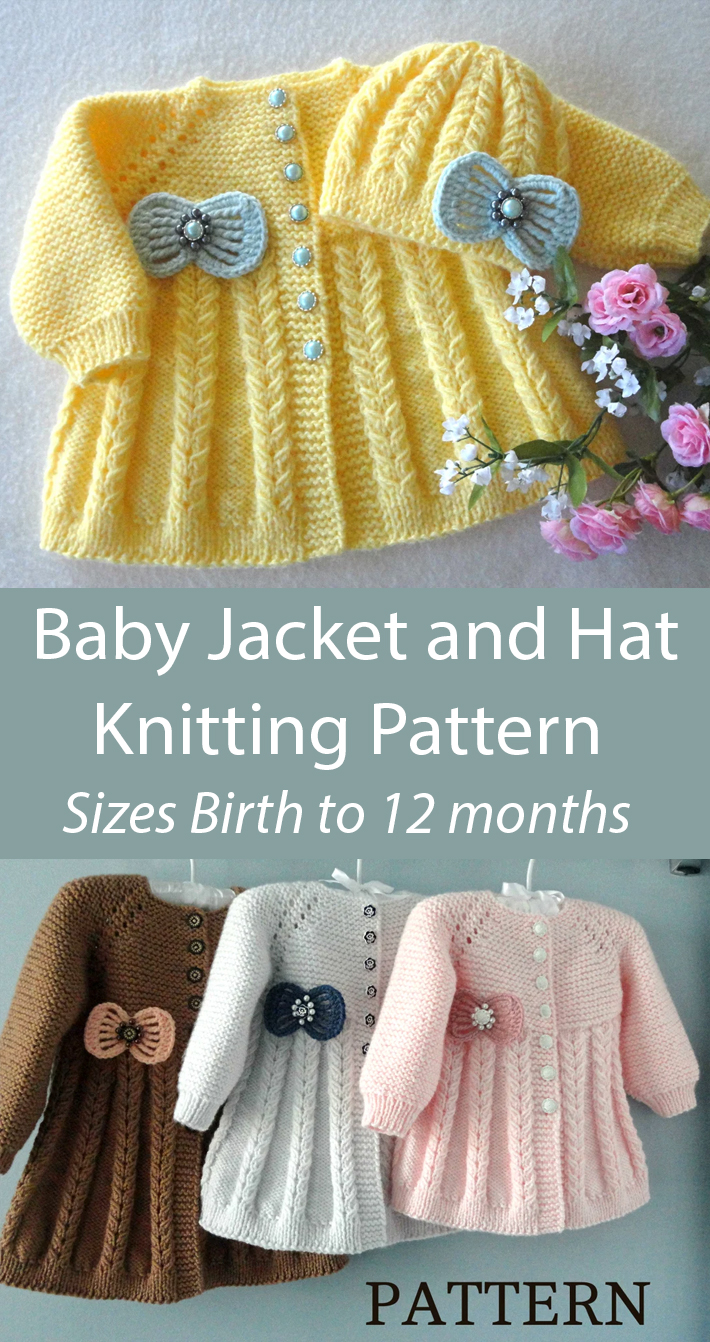 Baby Cardigan Jacket and Hat Knitting Pattern