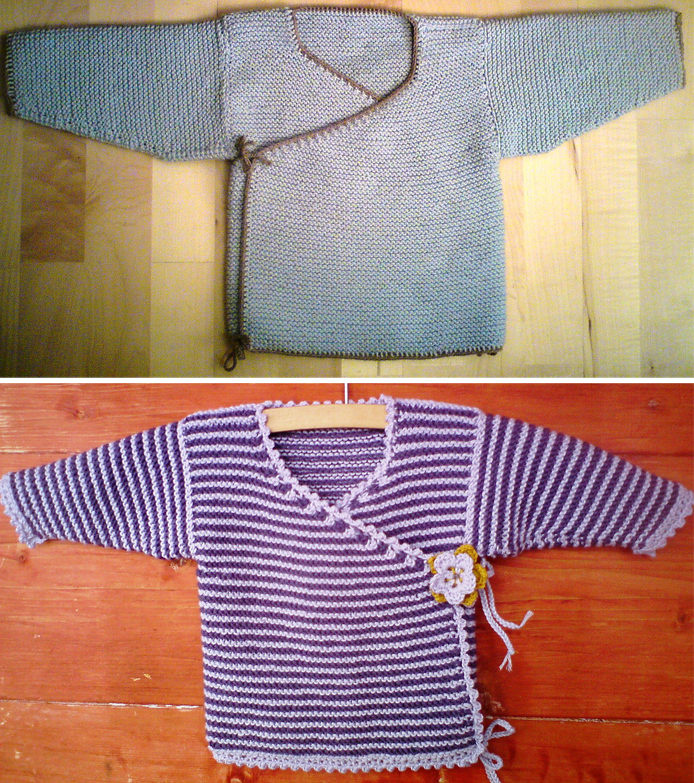 Free Knitting Pattern for Origami Baby Kimono