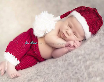 Free Knitting Pattern for Santa Baby Set