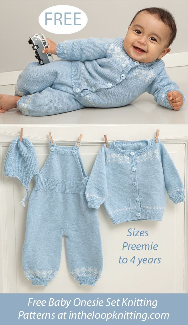 Free Blue Baby Layette Set Knitting Pattern