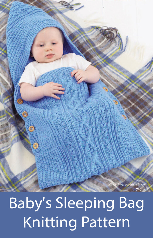 Baby's Sleeping Bag Knitting Pattern Sweater, Cardigan and Slipover Vest