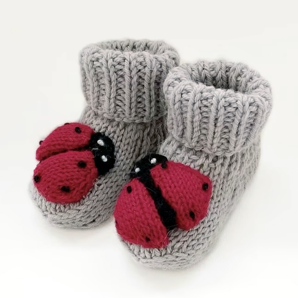 Ladybug Booties Knitting Pattern