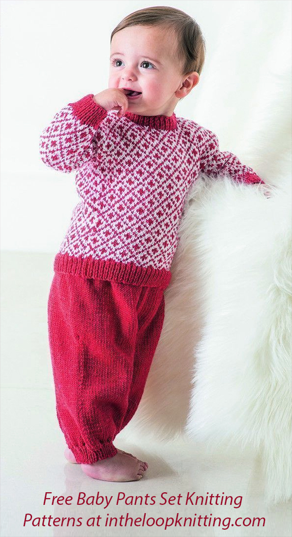 Free Baby Knitting Patterns Baby Sweater And Trousers