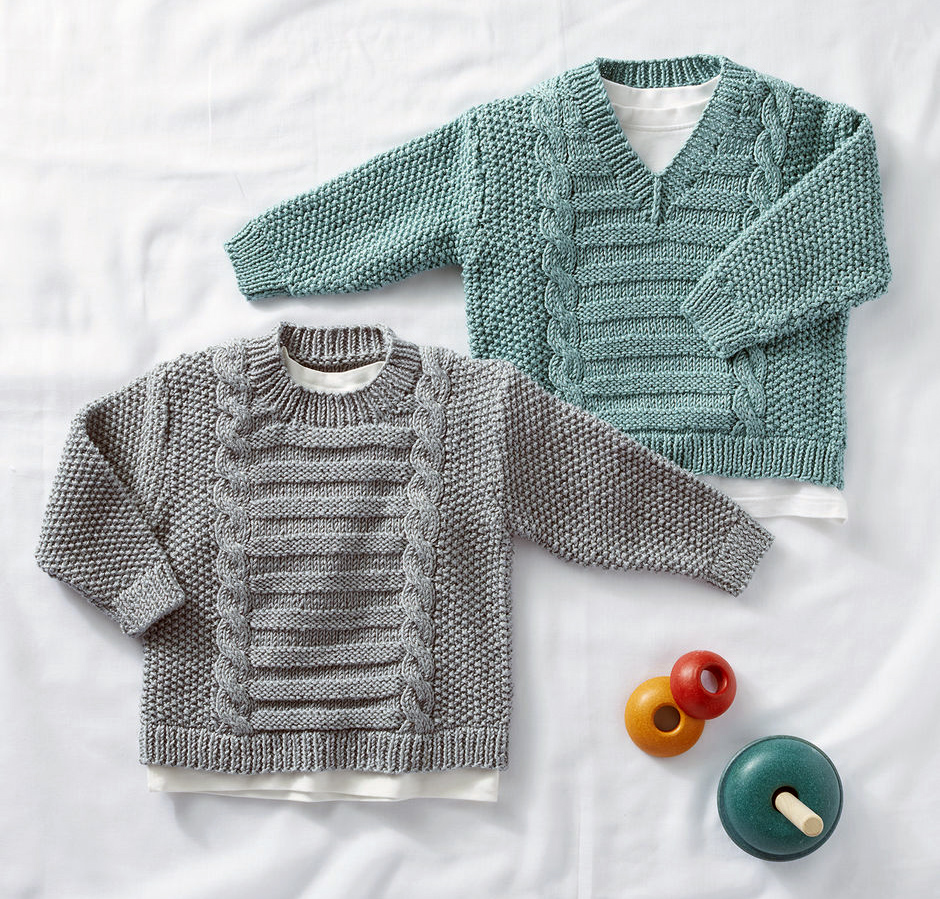 Baby Cable Sweater Knitting Pattern