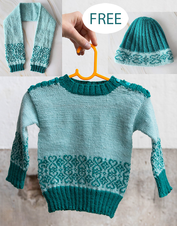 Free Knitting Pattern Baby Sweet Hearts Baby Set Layette