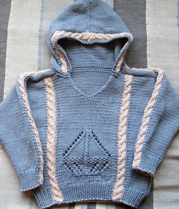 Free Baby's Hooded Windjammer Pullover Knitting Pattern